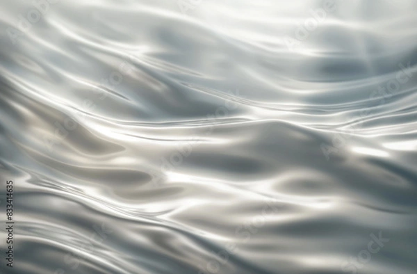 Obraz Silver Liquid Waves Background, Smooth and Shiny, Abstract Concept