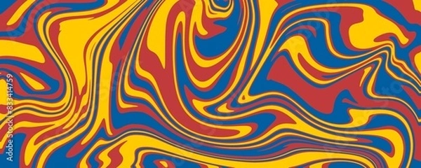 Obraz Abstract colorful retro style groovy psychedelic background banner