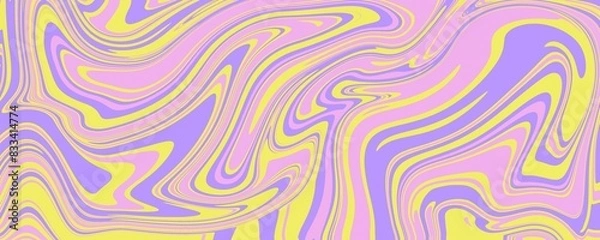 Obraz Abstract colorful retro style groovy psychedelic background banner