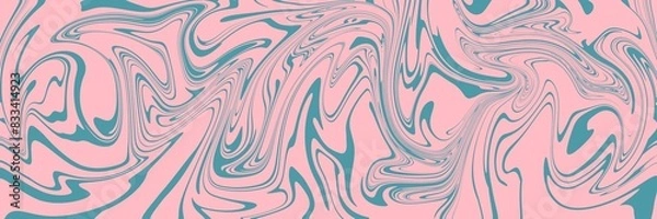 Fototapeta Abstract colorful retro style groovy psychedelic background banner