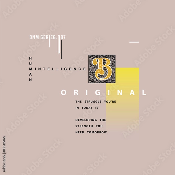 Obraz HUMAN INTELLIGENCE ORIGINAL - Modern and Stylish Typography Design, Graphic Vector Design, Fashion Illustration, 