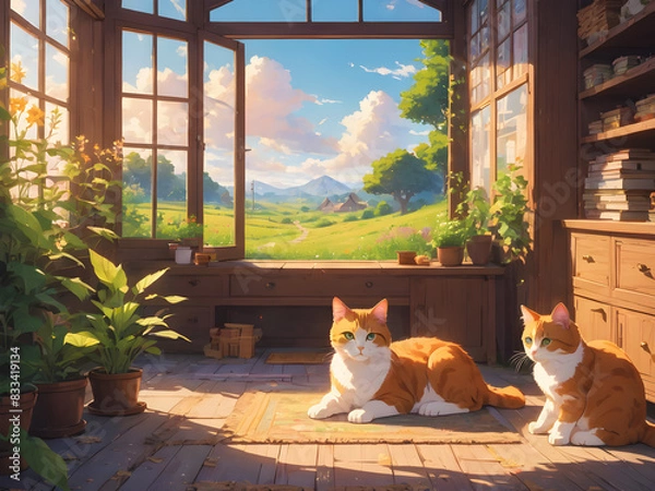 Obraz cat in the window