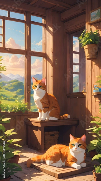 Obraz cat on the window