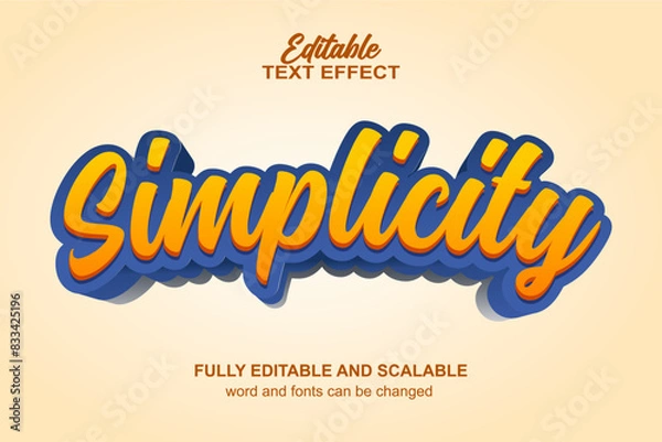 Fototapeta 3D SIMPLICITY EDITABLE TEXT EFFECT VECTOR FILE
