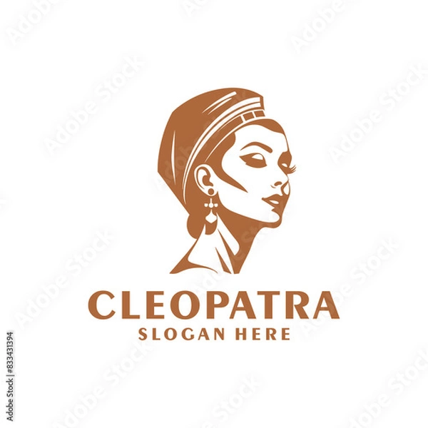 Obraz Cleopatra head logo vector illustration
