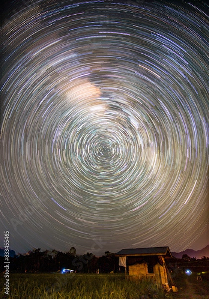 Fototapeta startrails with long exporsure