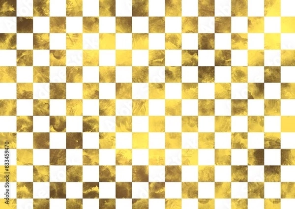 Obraz 金色の市松模様背景素材