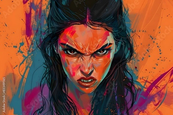 Obraz portrait of a woman with colorful background