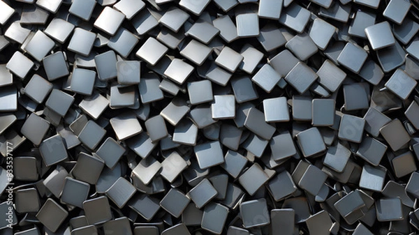 Fototapeta Shiny iron steel background pattern, Generative AI