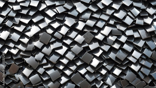 Fototapeta Shiny iron steel background pattern, Generative AI