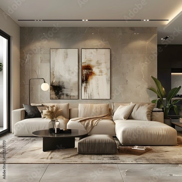 Fototapeta Modern minimalist living room