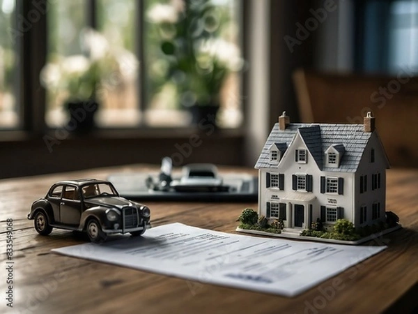 Fototapeta After Business meetings of real estate brokers and company presidents to select a model to build a housing estate in writing and presenting to state organizations