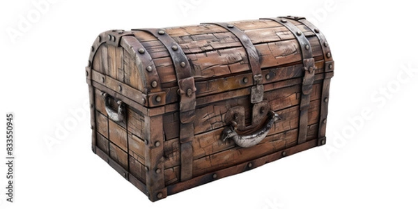 Fototapeta [Transparent Background PNG]Old wooden chest isolated on black background
