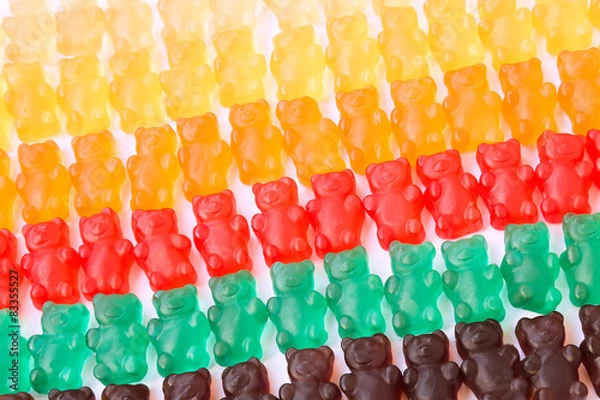 Fototapeta gummy bears series background texture closeup