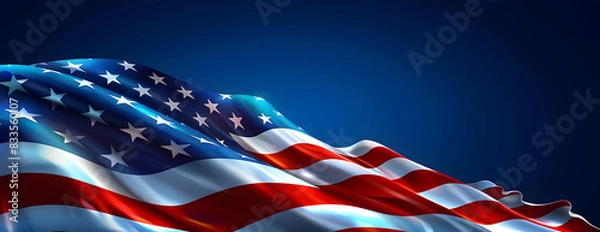 Fototapeta American flag background with patriotic theme for holidays and events, suitable for social media posts and advertisements.