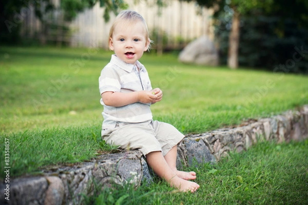 Obraz Boy in Summer barefoot
