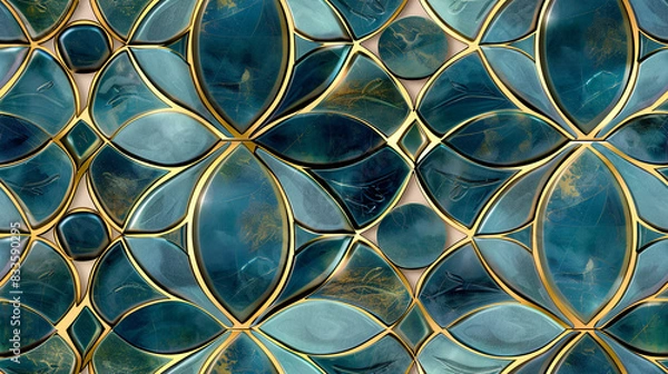 Fototapeta Seamless image of various colored tiles.