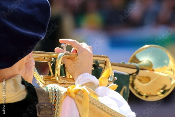 Fototapeta competitions of the flag wavers and the parade of the districts