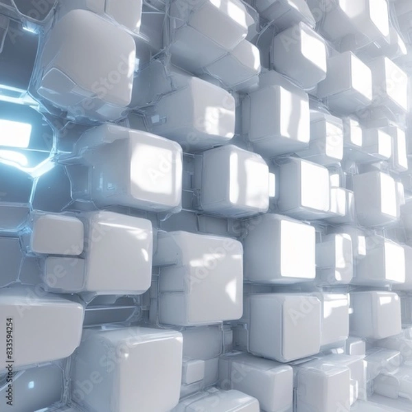 Fototapeta abstract background of white nano cubes