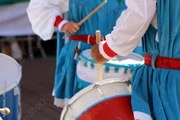 Fototapeta competitions of the flag wavers and the parade of the districts