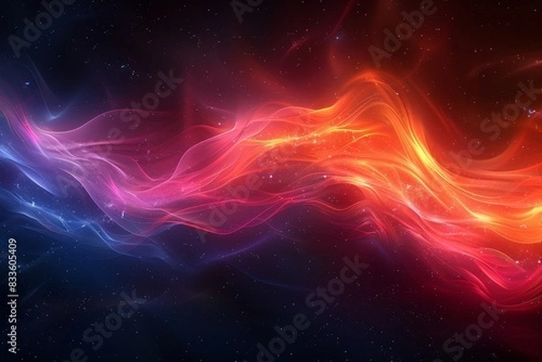 Fototapeta Ethereal streams of color flowing through space, conveying a sense of energy and motion
