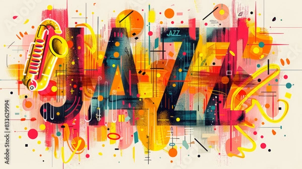 Fototapeta Colorful Abstract Jazz Typography