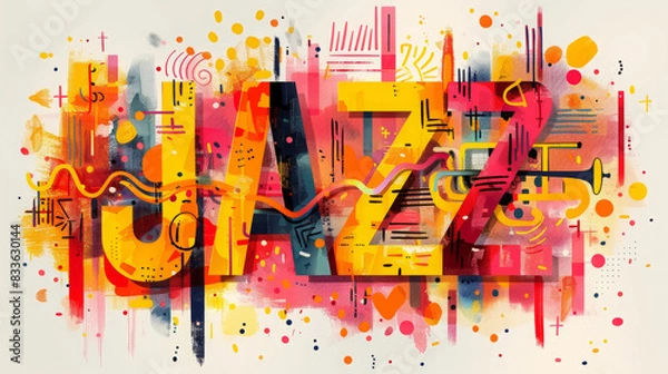Fototapeta Colorful Abstract Jazz Typography