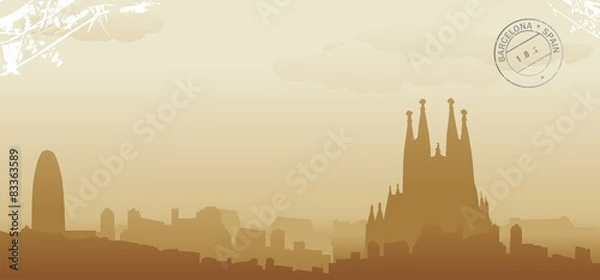 Fototapeta streszczenie panoramę barcelony