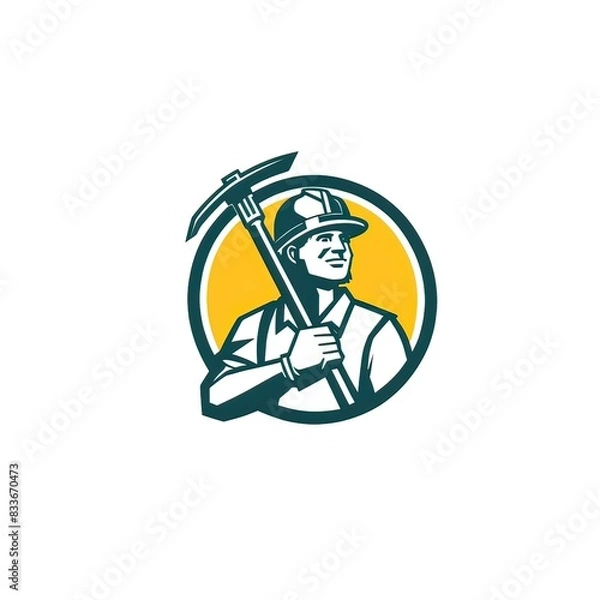 Fototapeta Miner men in white background, created by ai generated