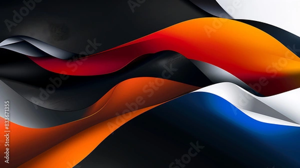 Fototapeta Modern flat design - Professional Abstract Gradient Background - with Red, White, Blue, and Orange 