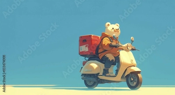 Fototapeta 오토바이 곰