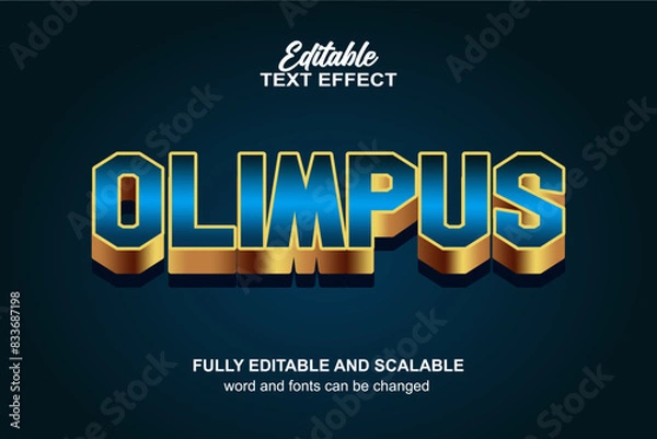 Fototapeta OLIMPUS. 3D EDITABLE TEXT EFFECT VECTOR FILE