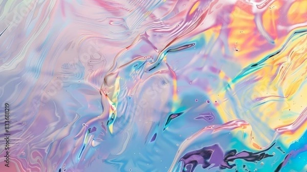 Obraz rainbow ombre pastel oil spill iridescent shiny texture pattern, background --ar 16:9 --style raw Job ID: 36295cca-dd86-420f-b175-ef2e4560eb05