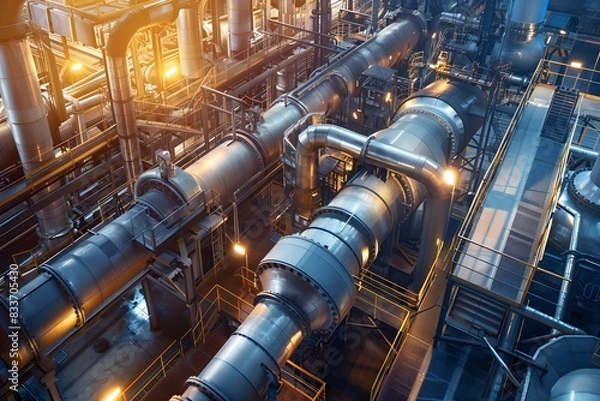 Fototapeta Illustration of Leveraging large volumes of data to gain insights and drive decision-making processes in industrial operations. Ai Generate.