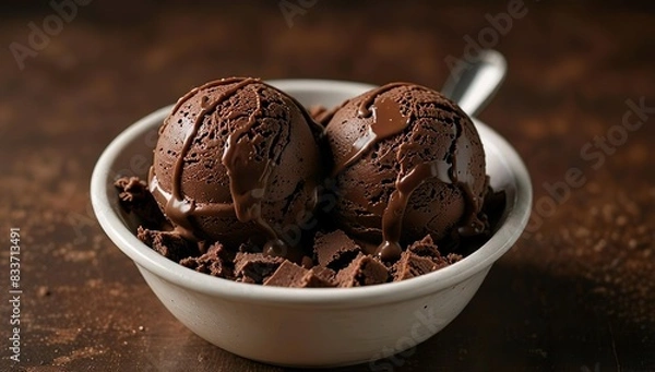 Obraz  Chocolate ice cream in a bowl 