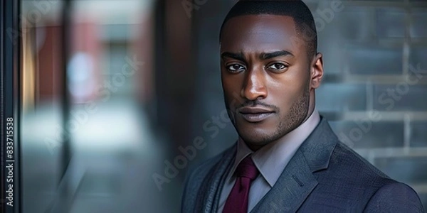 Fototapeta a image of a man in a suit and tie looking at the camera