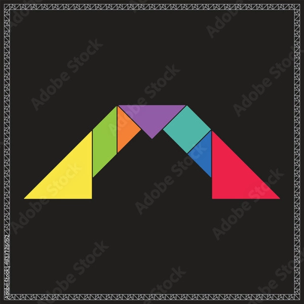 Obraz Tangram Puzzle Arch Vector Colorful Geometric Illustration