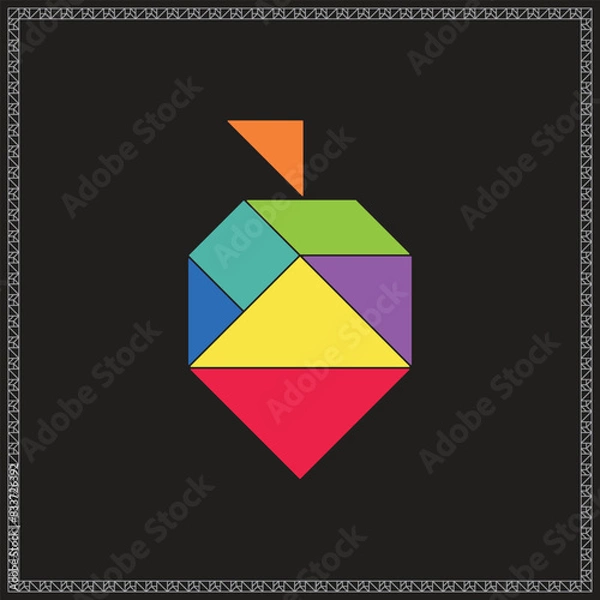 Obraz Tangram Puzzle Radish Vector Colorful Geometric Illustration