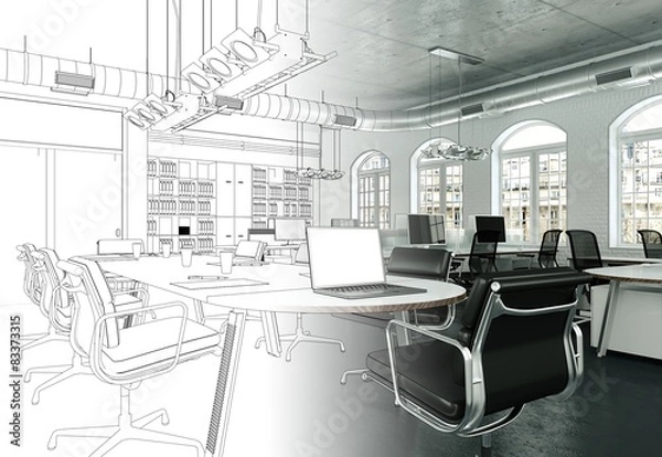Obraz Entwurf modernes Büro im Loft