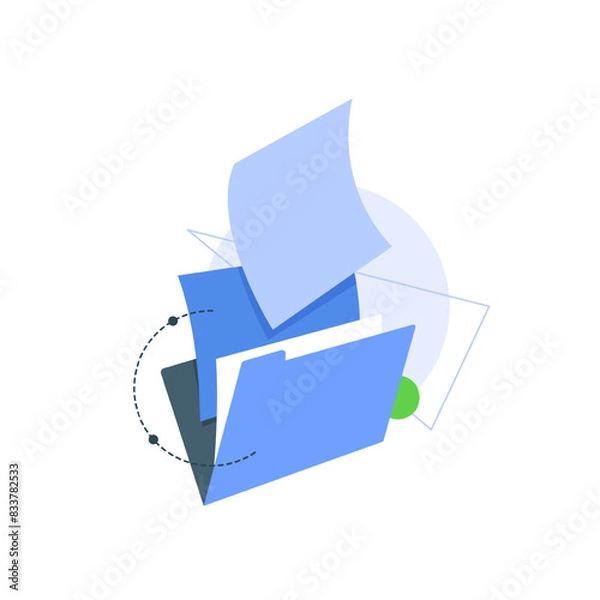 Fototapeta open folder icon. Folder with documents,empty folder,flat design icon vector illustration