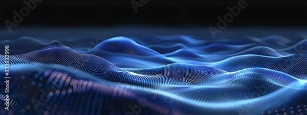 Obraz Vibrant VHF Waves Dynamic 3D Rendering of High Frequency Electromagnetic Patterns