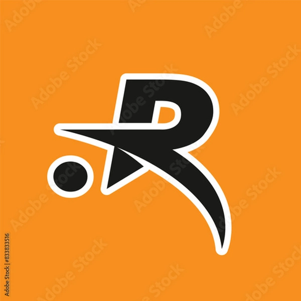 Obraz cool letter R logo design