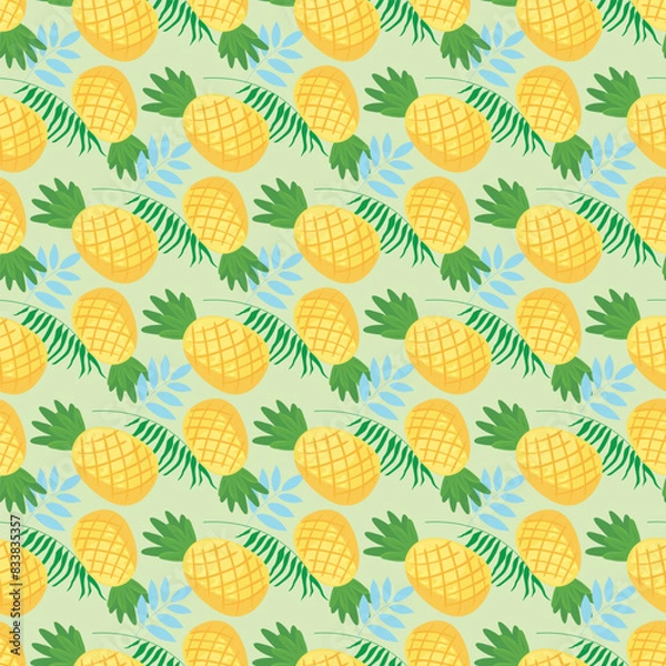 Obraz Pineapple Tropicana Seamless Vector Pattern Design