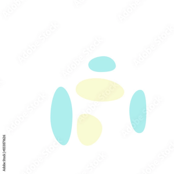 Fototapeta An abstract isolated retro boho oval shape design element.