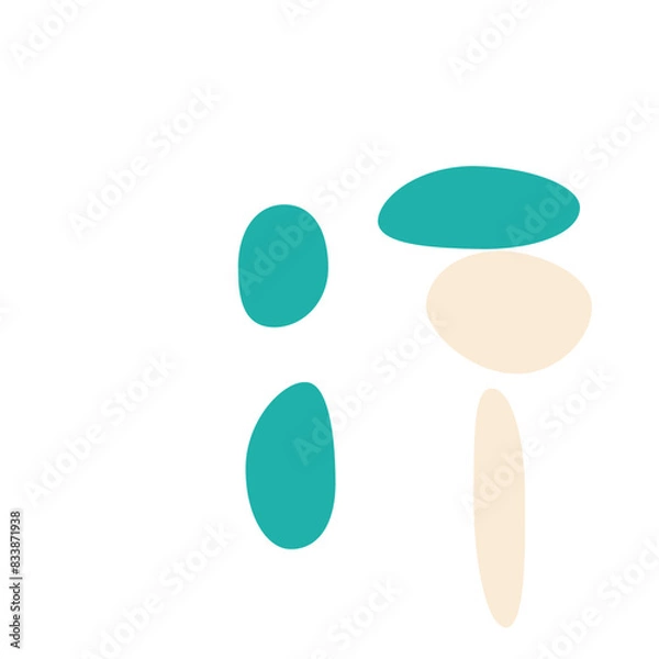Fototapeta An abstract isolated retro boho oval shape design element.
