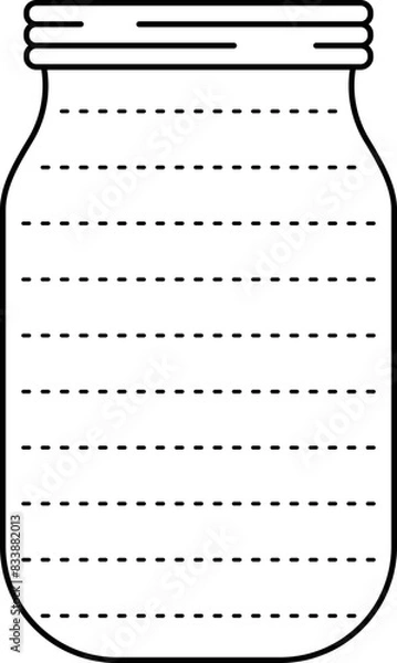 Fototapeta Money saving tracker for bullet journal, savings jar for financial planning. Vector illustration 
