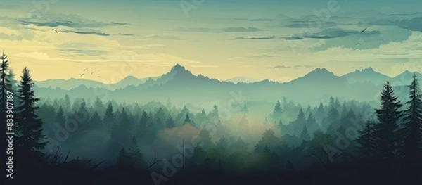 Fototapeta Observe the forest skyline with a copy space image.