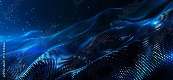 Fototapeta Abstract elegant blue dots waves Blue gradient background Gradient Background Concept