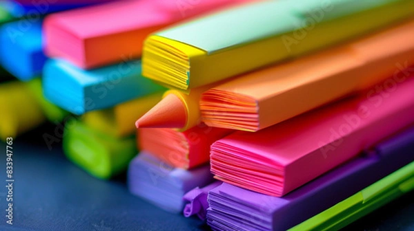 Obraz colored Plasticine sticky notes on a white background