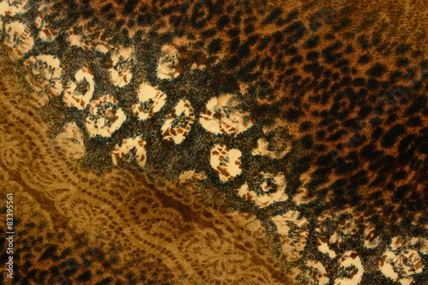 Fototapeta texture of print fabric striped leopard for background